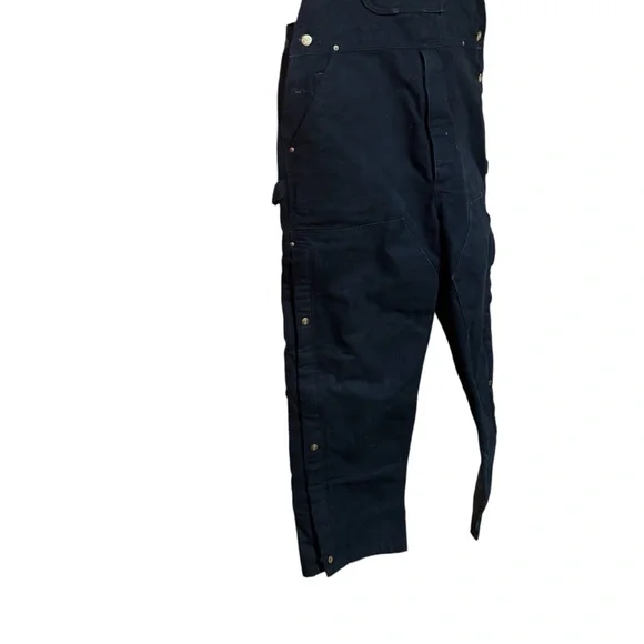 Carhartt Duck Quilt-Lined Zip-to-Thigh Bib Overalls (Style R41-BLK) 2019 40 X 30 - Picture 5 of 10